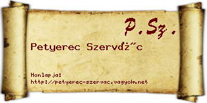 Petyerec Szervác névjegykártya